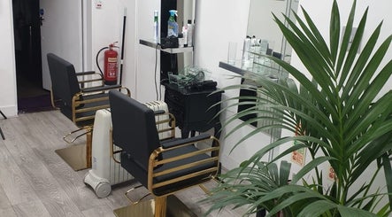Stylish salon chairs at Ray's House of Beauty Kingston in Kingston Upon Thames, England, GB.