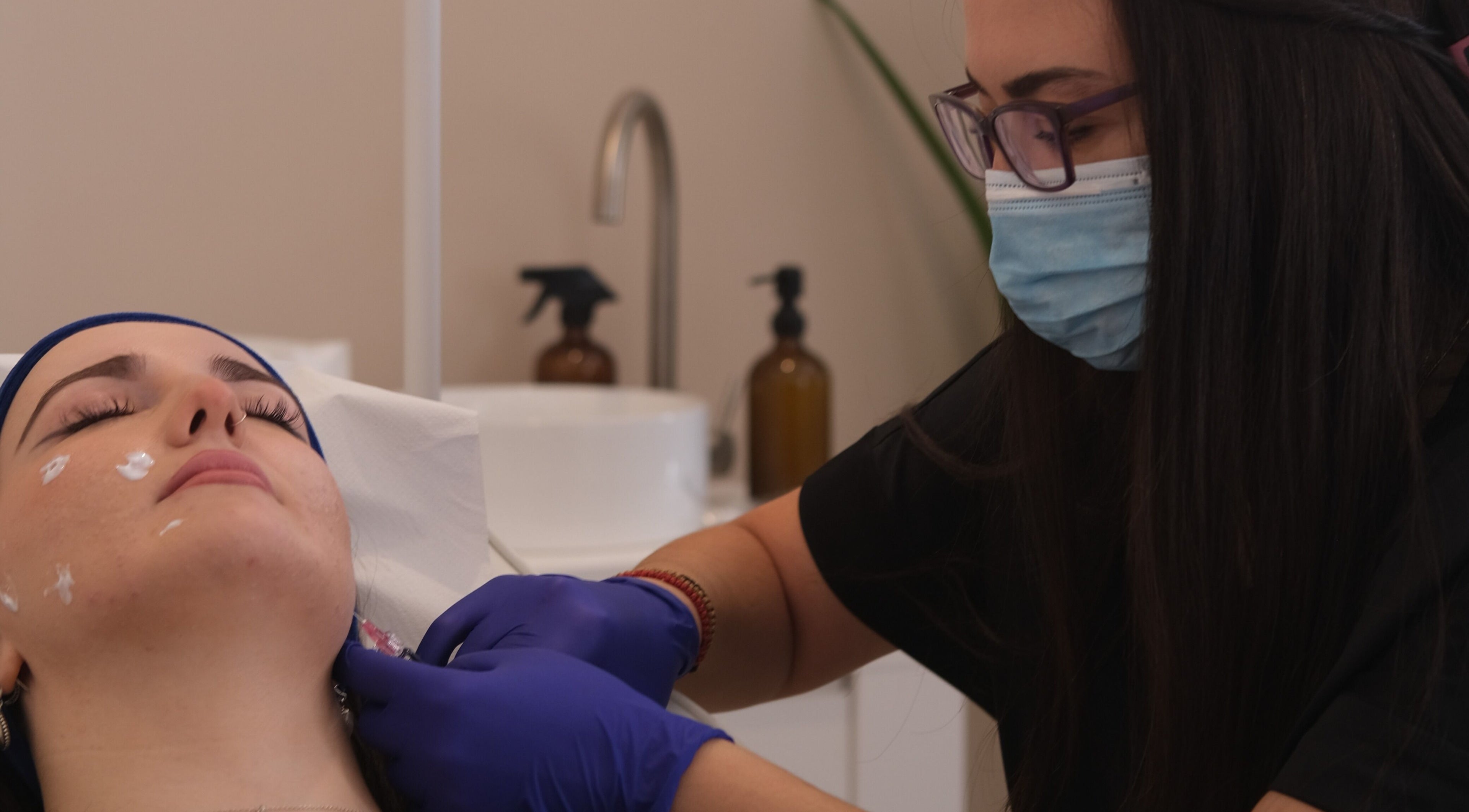 Facial treatment in progress at Alma Aesthetics, Brighton And Hove, England, GB.