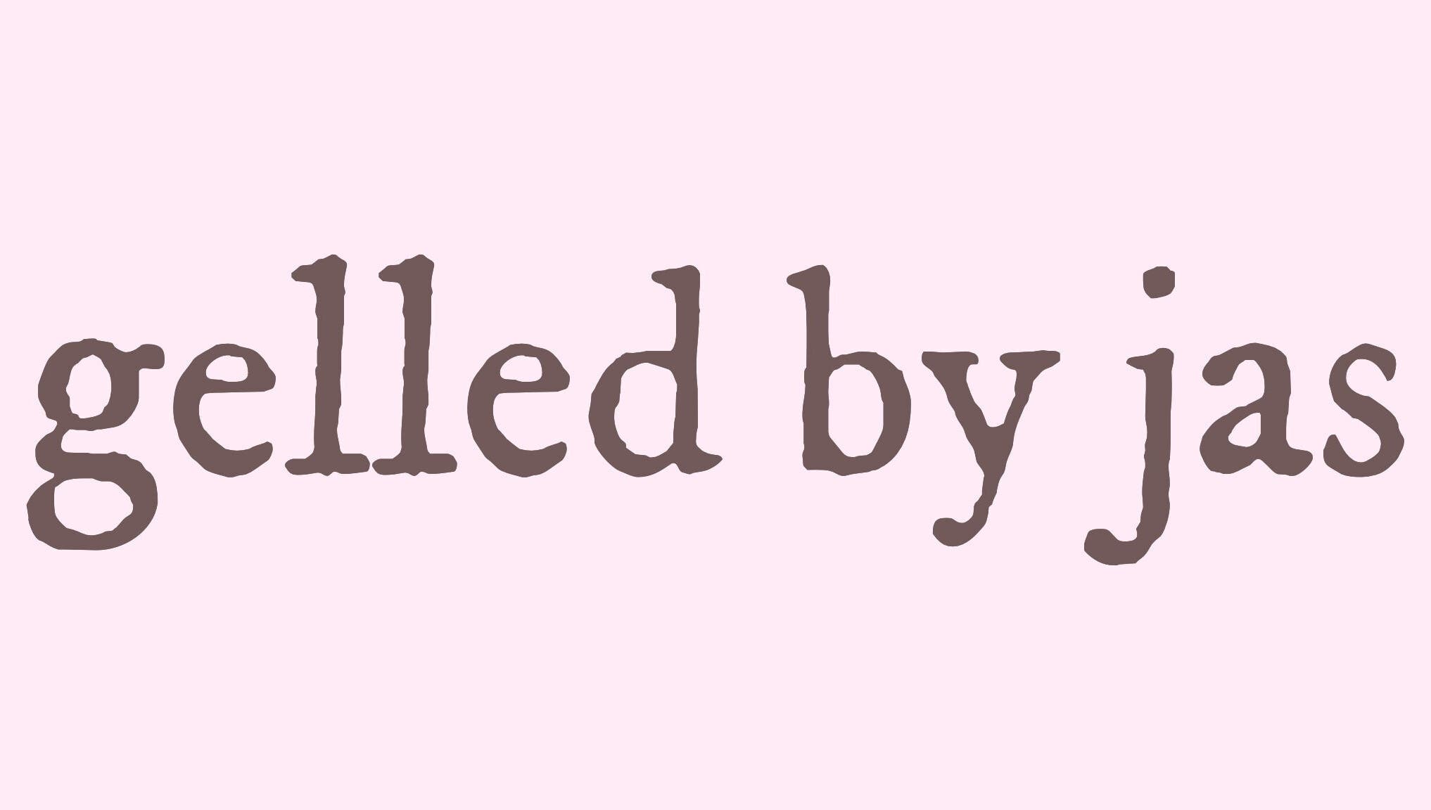 Gelled By Jas logo in elegant font, Melbourne, Victoria, AU