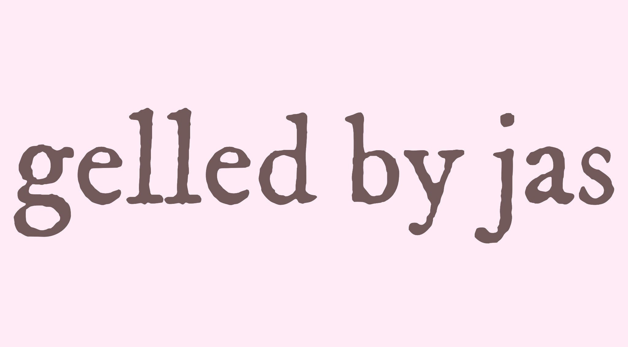 Gelled By Jas logo in elegant font, Melbourne, Victoria, AU