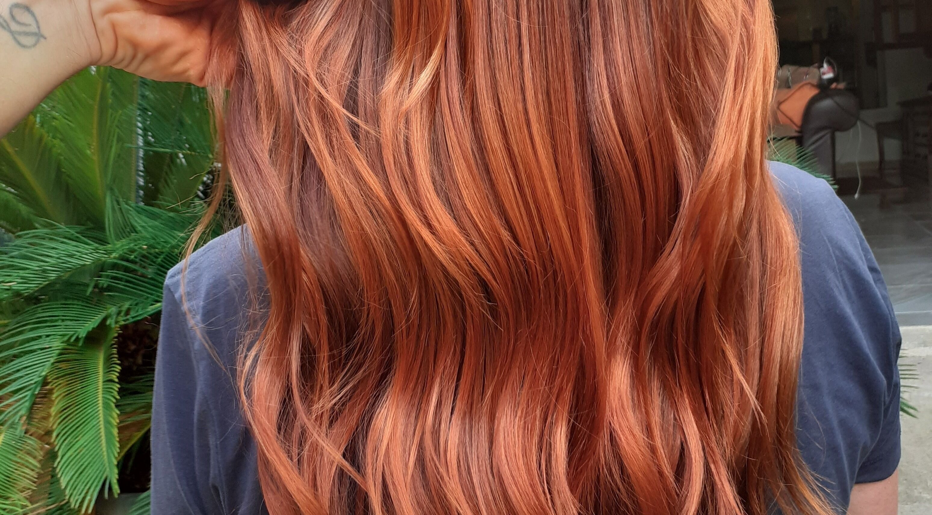 Vibrant red hair styled at Hair by Joshua James, Mallorca, Illes Balears, ES.