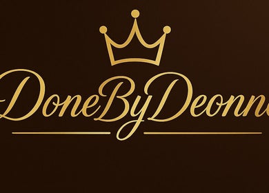 DoneByDeonne logo with crown in gold, Bronx, NY, US.