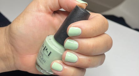 Fresh mint-colored manicure at GSkinStudio, Dieppe, New Brunswick, CA, showcasing vibrant nail polish.
