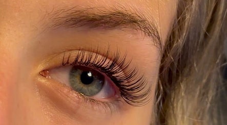 Close-up of elegant eyelash extensions at Belle Beauty Esthetics in Kingston, Ontario, CA.