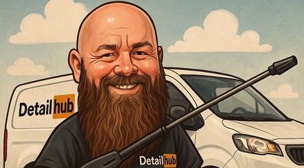 Artistic portrait of a bearded man with a van at Detail Hub, Southend-on-sea, GB.