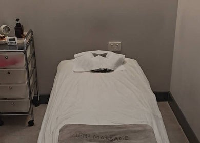 Cozy massage room at Her3 Day Spa Massage & Acupuncture, Marrickville, New South Wales, AU.