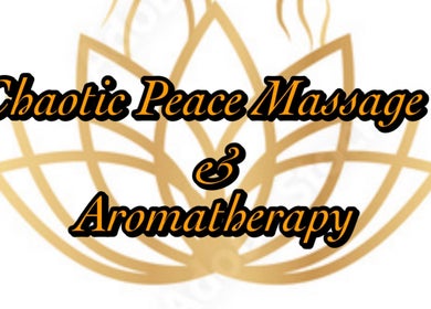 Chaotic Peace Massage & Aromatherapy logo, Belcamp, Maryland, US, featuring elegant golden lotus design.