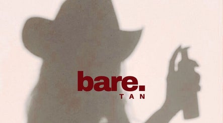 Silhouette of a woman with spray bottle and Bare Tan logo, Camden South, New South Wales, AU.