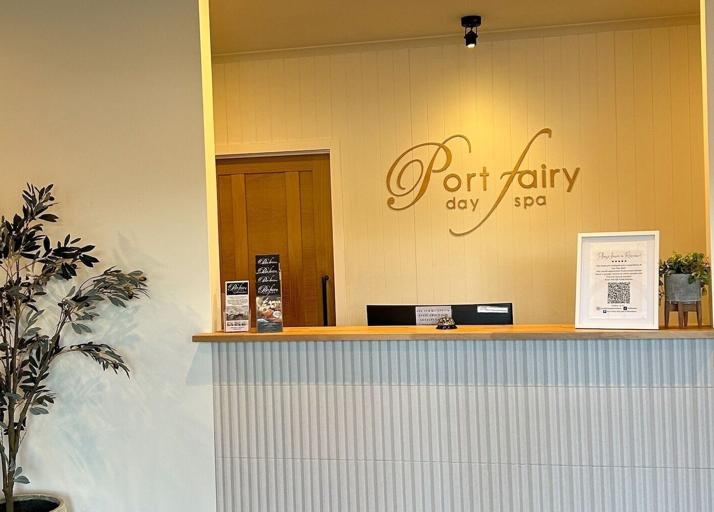 Port Fairy Day Spa reception area in Port Fairy, Victoria, AU with elegant decor and welcoming ambiance.