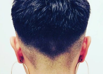 Close-up of a stylish fade haircut at Mana Hair, Avalon Beach, NSW, AU.