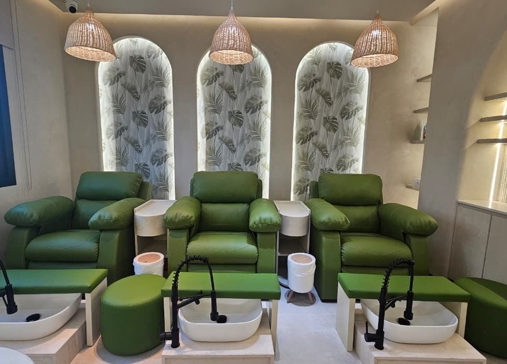 Luxurious spa chairs at Serenity Secret Beauty Salon and Spa, Dubai, AE, offering a relaxing wellness experience.