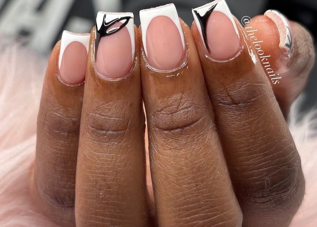 Elegant black and white nail art by The Look Nails By Taria, Marsh Harbour, Central Abaco, BS.