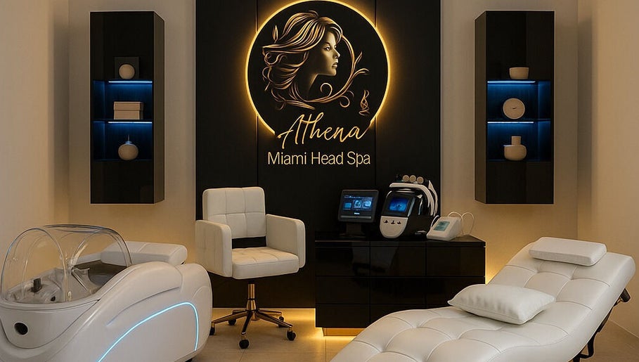 Luxurious interior of Athena Miami Head Spa, LLC in Miami, Florida, US with modern equipment and elegant decor.