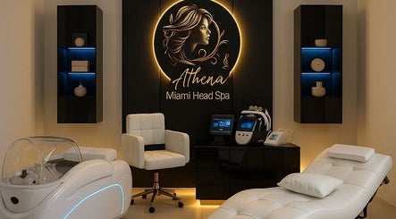 Luxurious interior of Athena Miami Head Spa, LLC in Miami, Florida, US with modern equipment and elegant decor.
