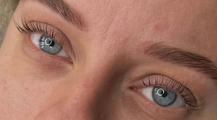 Close-up of enhanced lashes at Arch And Lash Co, Telford, England, GB.