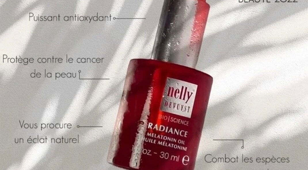 Nelly DeVuyst Radiance oil at Saima Esthetique, Vaudreuil-dorion, Québec, CA. Enhances natural glow and protection.