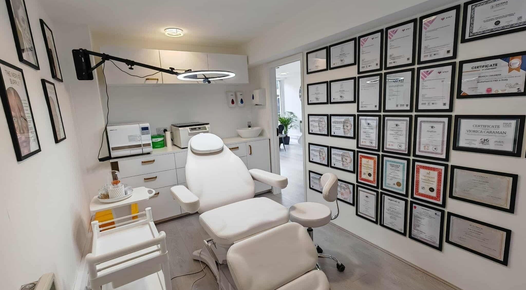 Certified treatment room at VIO AESTHETICS CLINIC, Reading, England, GB showcasing professional ambiance.