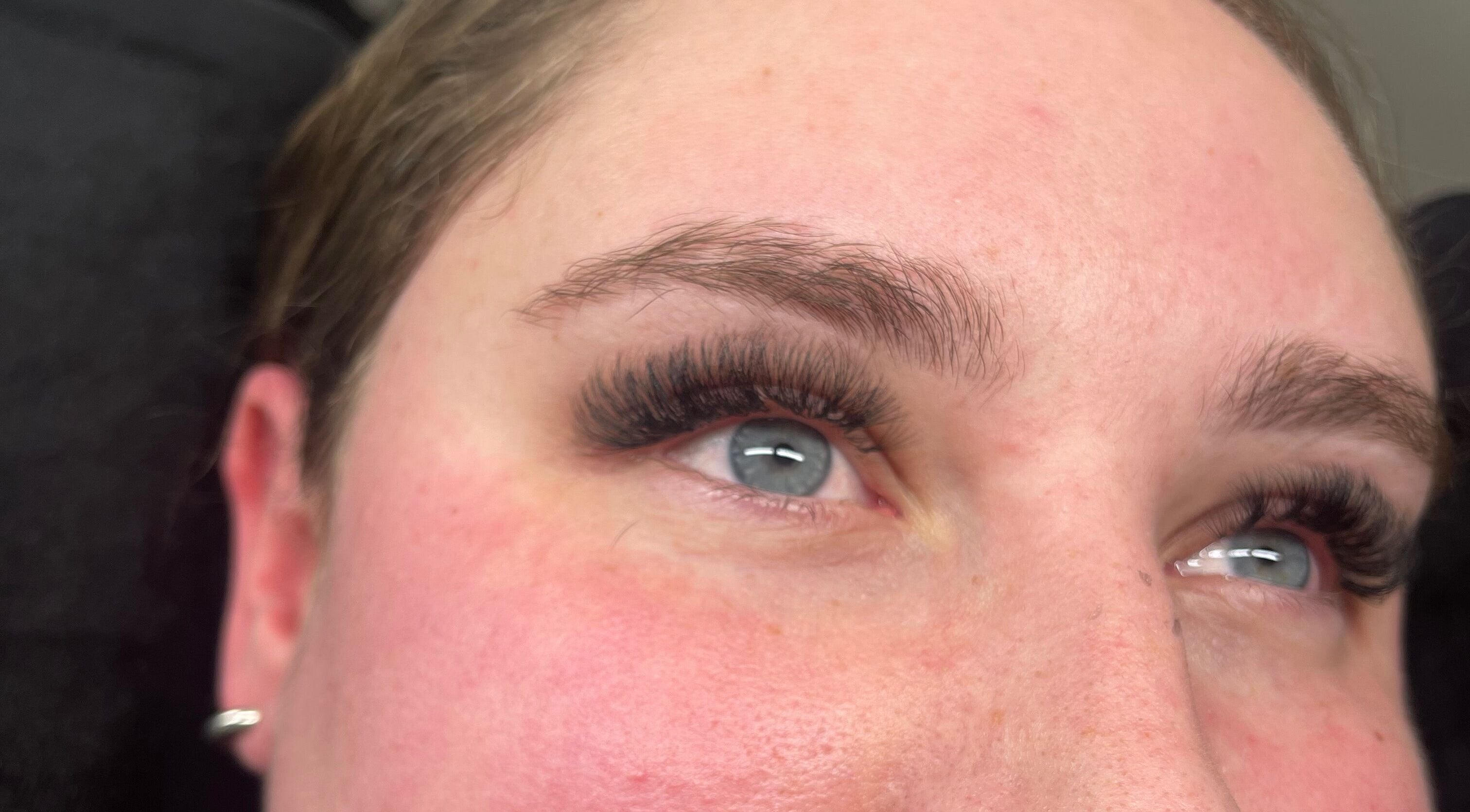 Close-up of eyelash extensions at Beautybyjmn in Holmview, Queensland, AU.