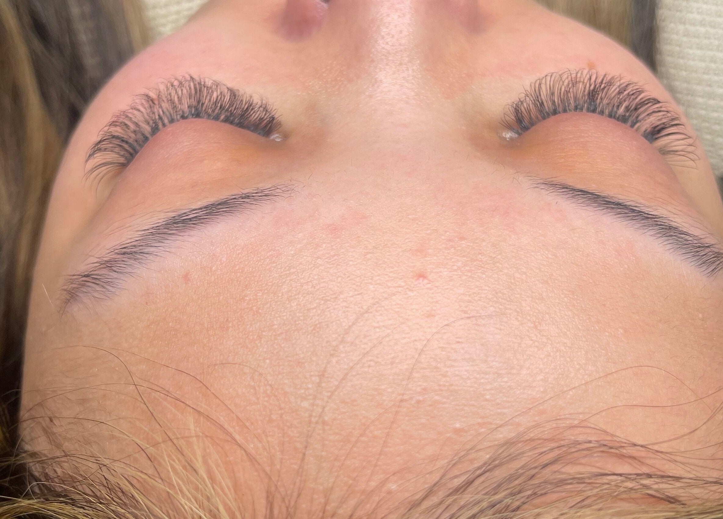 Close-up of elegant eyelash extensions at Beautybyjmn, Holmview, Queensland, AU.