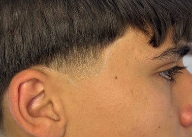 Close-up of a sleek fade haircut at JSbarber, Rio De Mouro, Lisboa, PT.