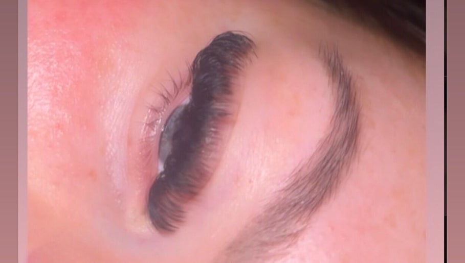 Closeup of expertly styled eyelashes at LashedbySophieAnne, Belfast, Northern Ireland, GB.