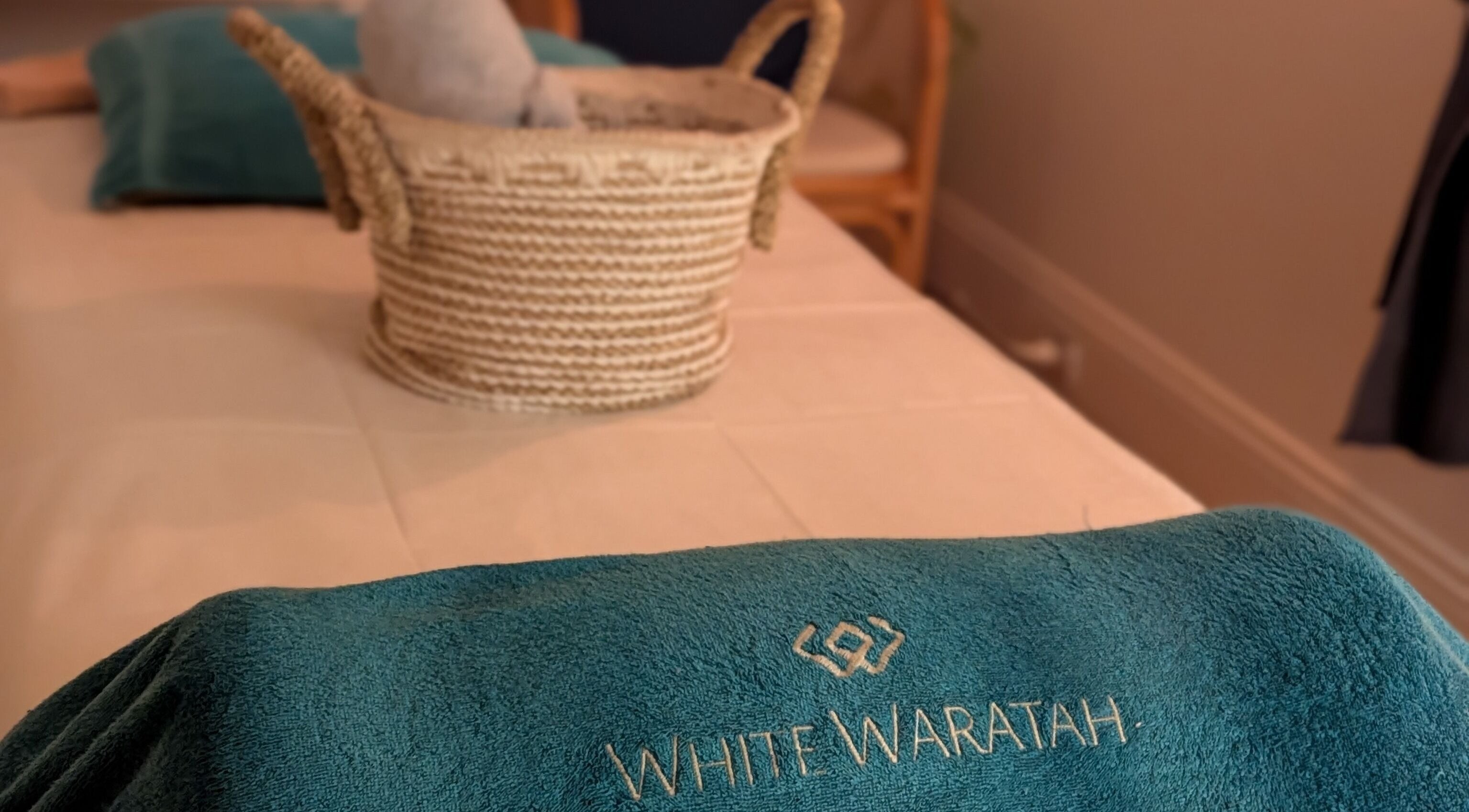 Relaxing towels at WHITE WARATAH BOUTIQUE THAI MASSAGE AND INFRARED SAUNA, Rozelle, New South Wales, AU.