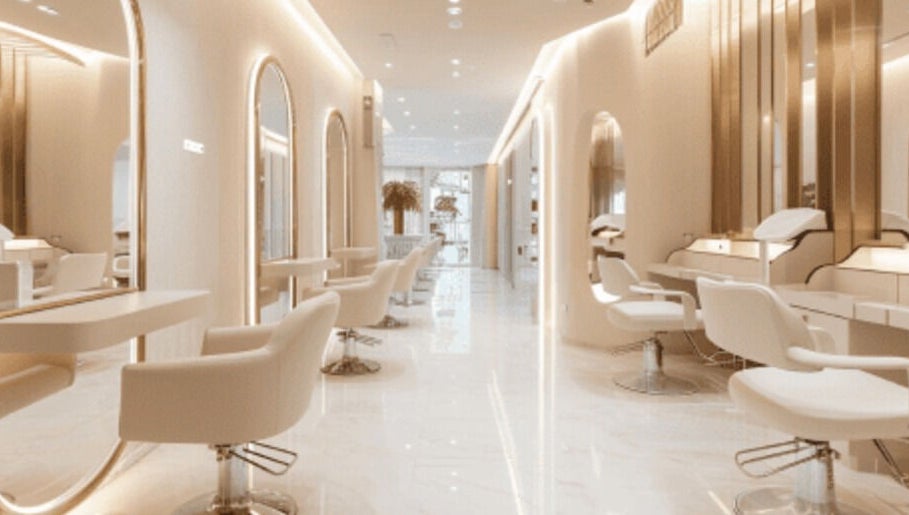 Luxurious interior of Salon in Chandigarh, Chandigarh, IN with modern decor and plush seating.