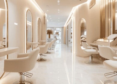 Luxurious interior of Salon in Chandigarh, Chandigarh, IN with modern decor and plush seating.