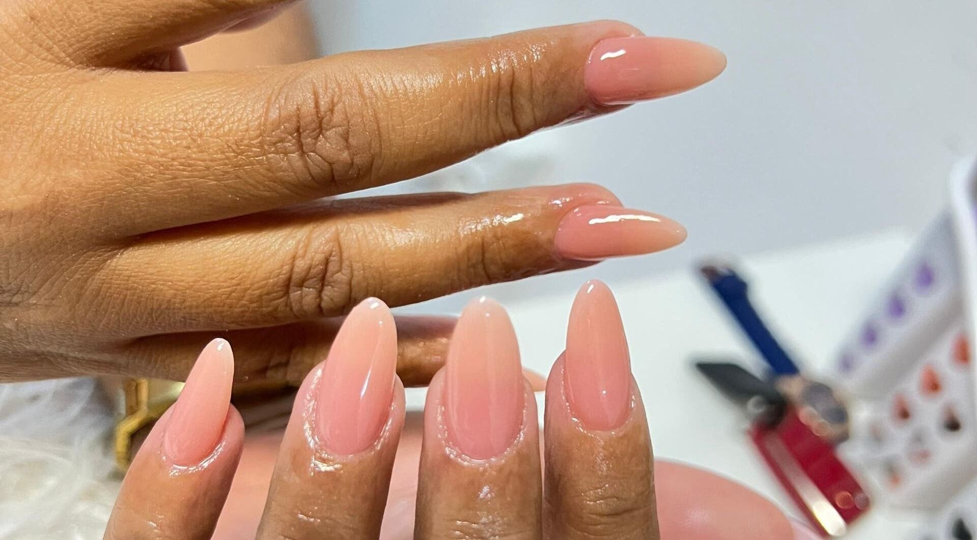 Elegant manicured nails at Tjizaa Beauty Haven in Windhoek, Khomas Region, NA.