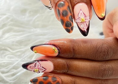 Intricate nail designs at Tjizaa Beauty Haven, Windhoek, Khomas Region, NA. Elegant and artistic.