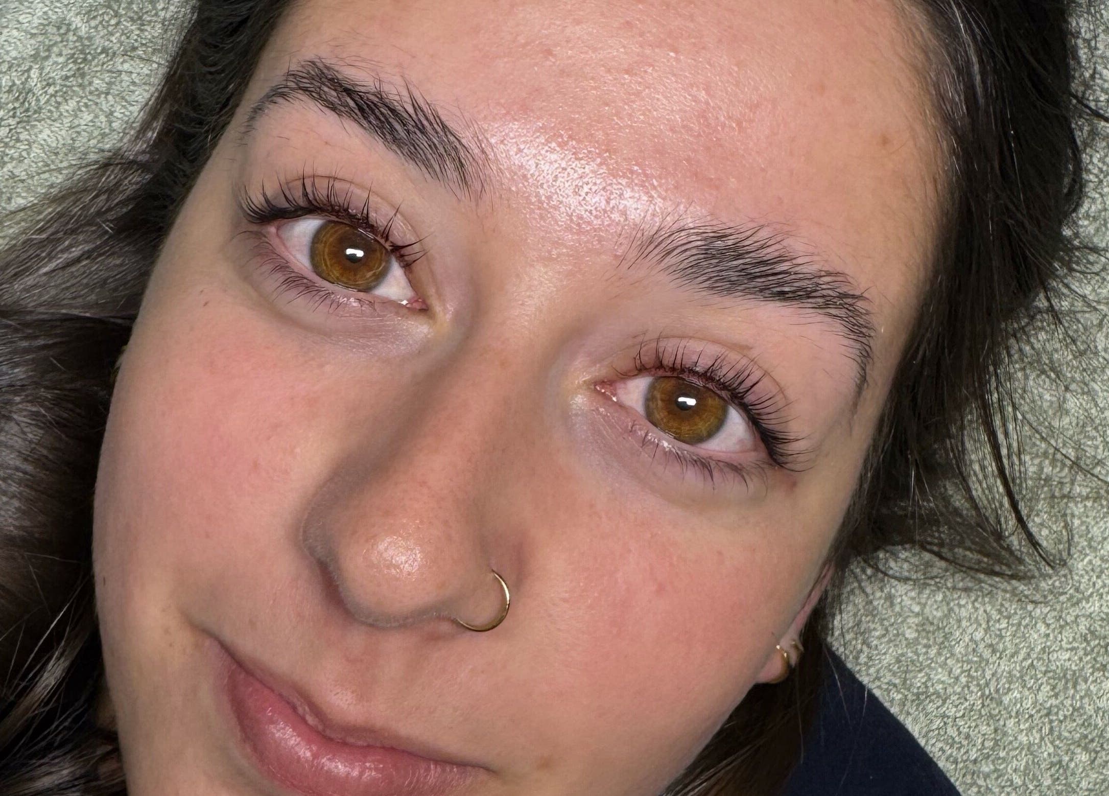 Close-up of client's lashes at Lifted Studio by Grace, Diamond Creek, Victoria, AU. Experience lush beauty.