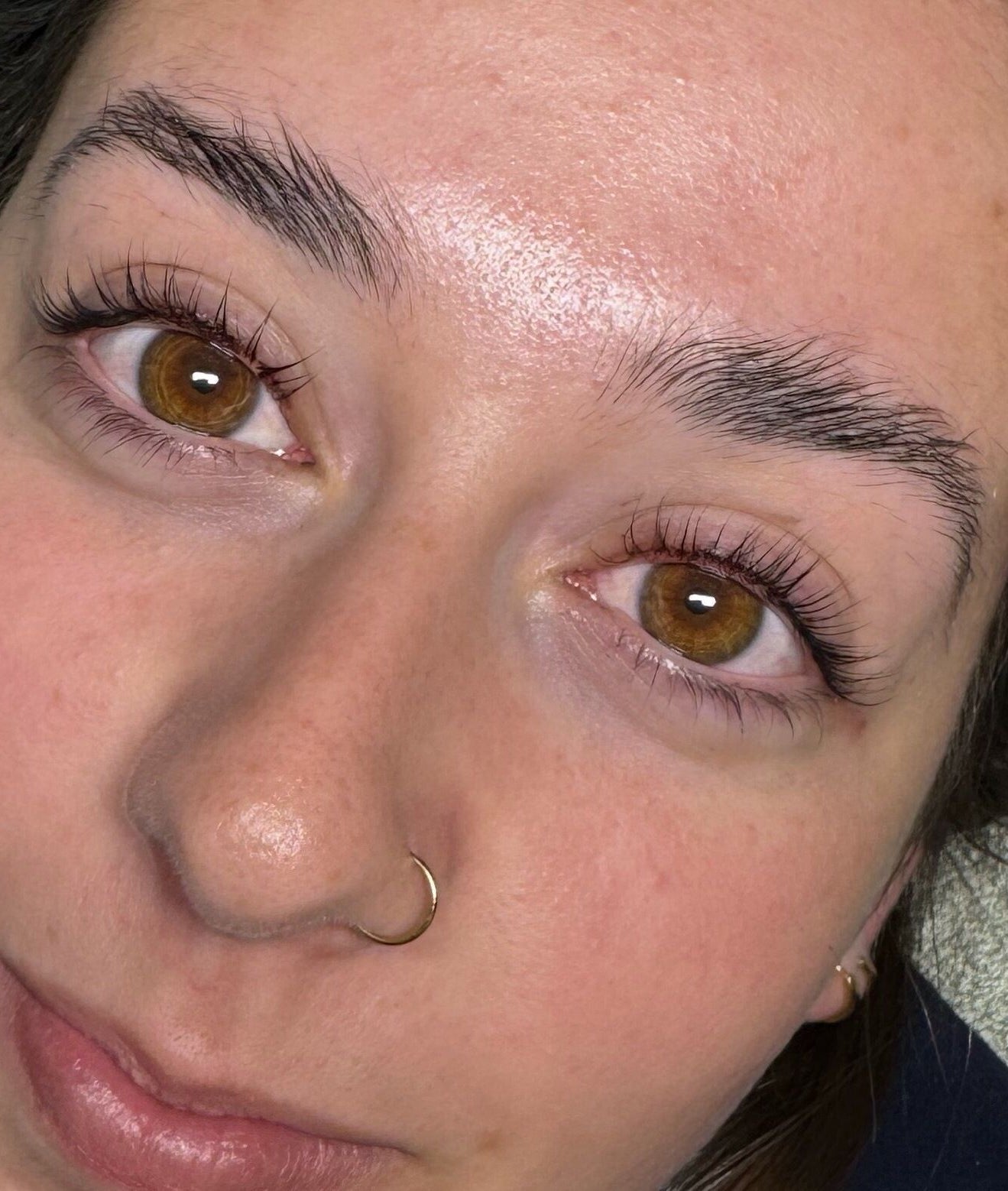 Close-up of client's lashes at Lifted Studio by Grace, Diamond Creek, Victoria, AU. Experience lush beauty.