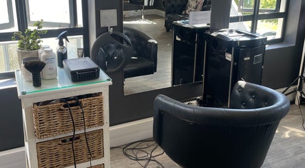 Styled by Sandra @ Lush, Cape Town, Western Cape. A modern salon setup with a chic styling chair and products.