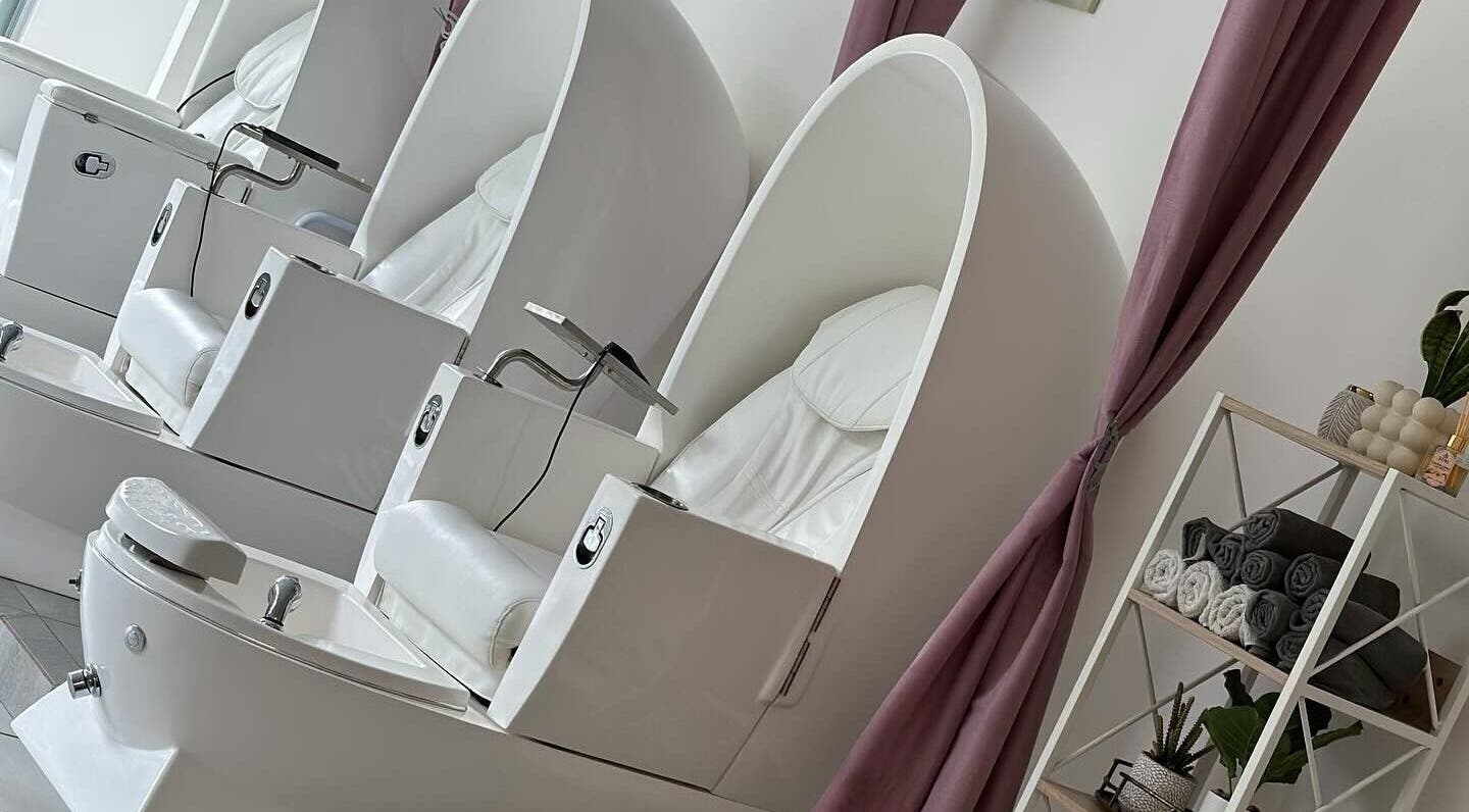 Luxurious pedicure chairs at Reign Spa in Lusaka, Lusaka Province, ZM, offering relaxation and comfort.