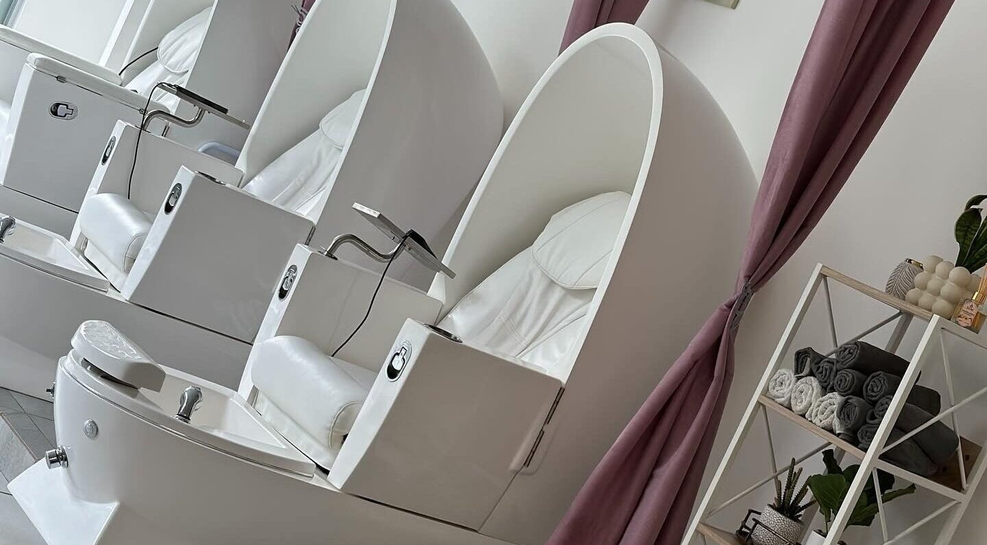 Luxurious pedicure chairs at Reign Spa in Lusaka, Lusaka Province, ZM, offering relaxation and comfort.