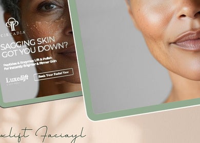 Luxelift facial treatment poster at CS Sanctuary Wellness Spa in Plantation, Florida, US for firmer skin.