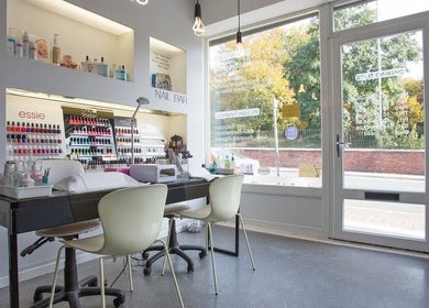 Modern nail bar at ND Skin Clinic in Prestwich, England, GB offers a stylish ambience and premium nail services.