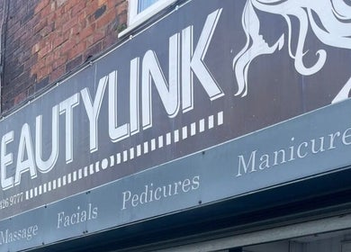 BeautyLink exterior sign offering services near SummerLily Nails, Rainhill, England, GB.