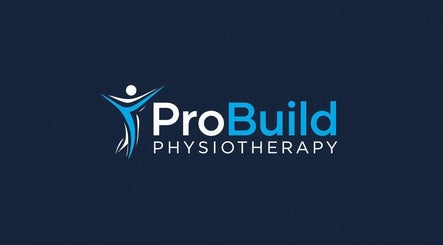 ProBuild Physiotherapy logo in Neath, Wales, GB with a stylized human figure.