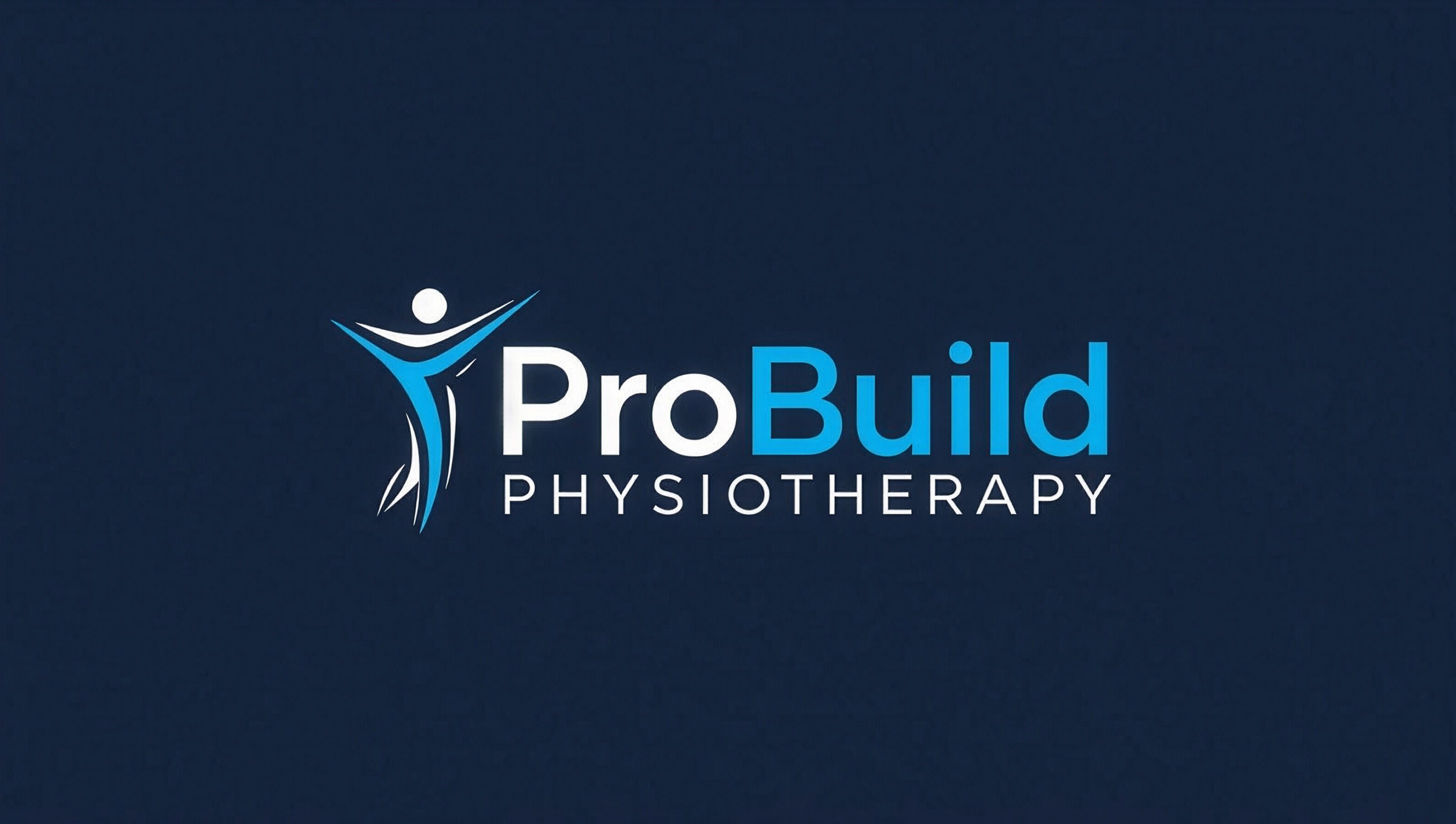 Logo of ProBuild Physiotherapy in Neath, Wales, GB. Featuring a dynamic figure in blue.
