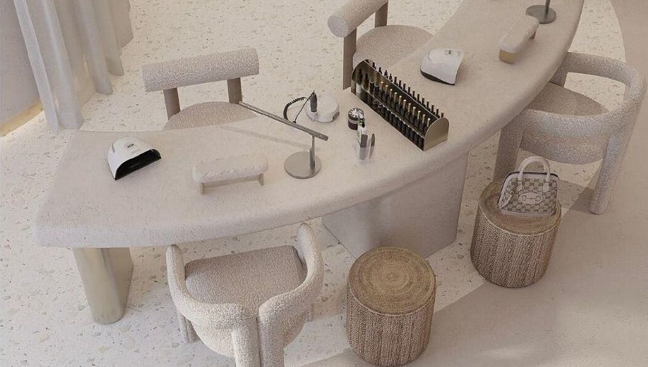 Chic nail service area at Maison Palkè Luxury Ladies Salon in Dubai, Dubai, AE.