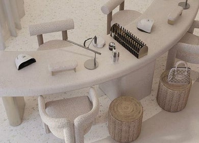 Chic nail service area at Maison Palkè Luxury Ladies Salon in Dubai, Dubai, AE.