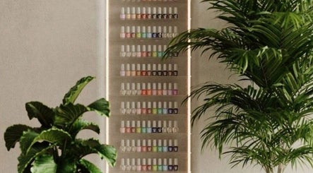 Colorful nail polish display at Maison Palkè Luxury Ladies Salon in Dubai, Dubai, AE.