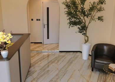 Third Eye Peace Spa reception area in Dubai, AE, with elegant decor and calming atmosphere.