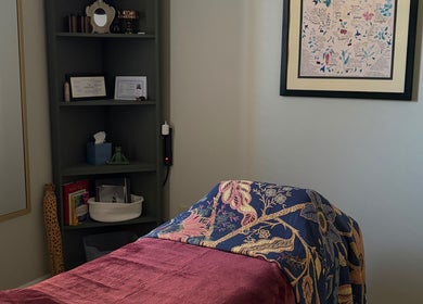Serene treatment room at Lady Bird Esthetics, Anderson, South Carolina, US, showcasing a cozy, inviting ambiance.