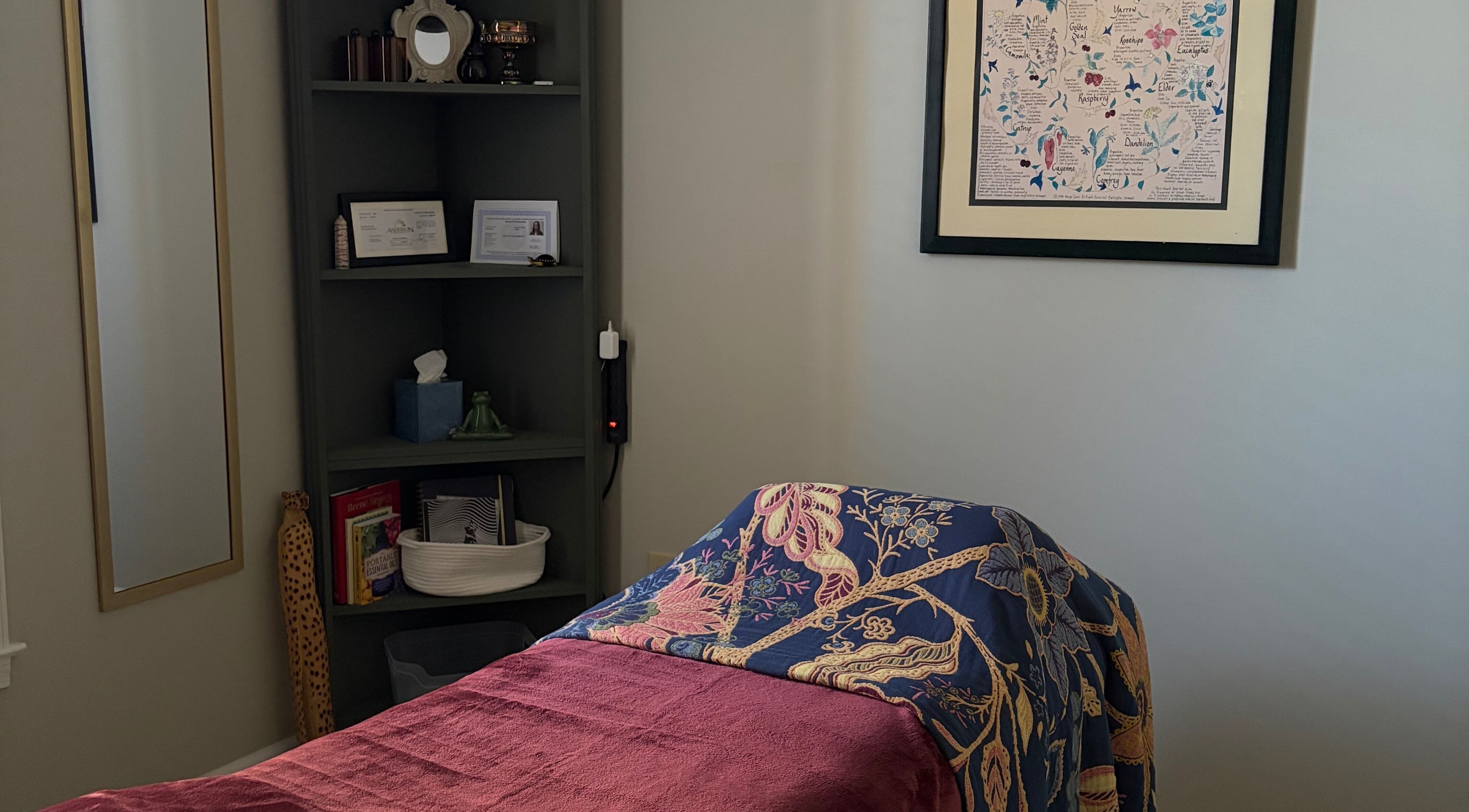 Serene treatment room at Lady Bird Esthetics, Anderson, South Carolina, US, showcasing a cozy, inviting ambiance.