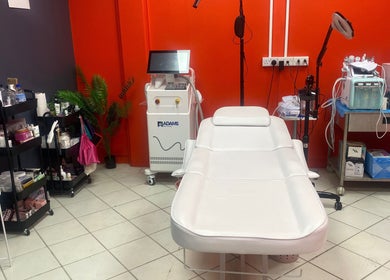 Treatment room at Adams House of Aesthetics, Roseau, Saint George Parish, DM, with modern equipment and supplies.