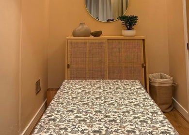 Cozy treatment room at Roukh Thai Wellness Prestwich, featuring elegant decor in Prestwich, England, GB.