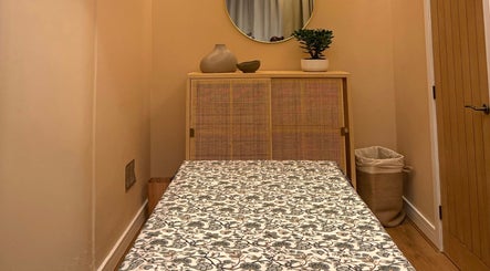 Cozy treatment room at Roukh Thai Wellness Prestwich, featuring elegant decor in Prestwich, England, GB.