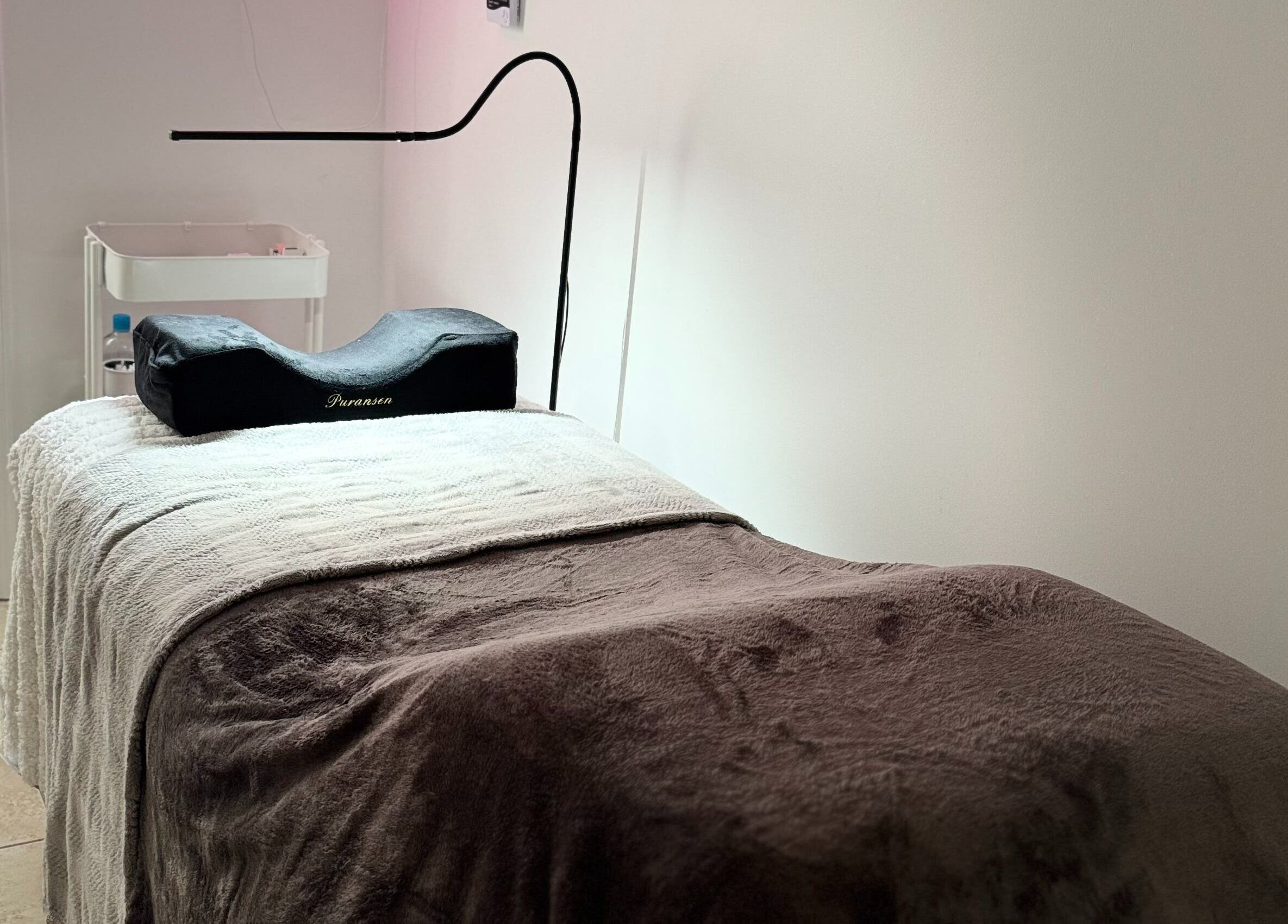 Relaxing treatment room at Lashes By Asia in Fall River, Nova Scotia, CA.